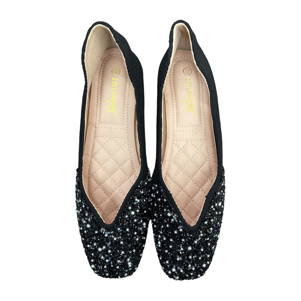 Luxury Women Flat Shoes Square Toe Slip on Ballet Flats Comfotable...